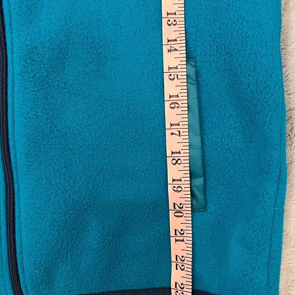 cotopaxi Teal Fleece Jacket with Brown, Orange, and Purple Stripes - Picture 5 of 5